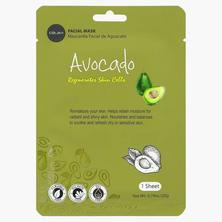 Célavi Essence Facial Sheet Mask – Avocado - Koko Dorado Beauty