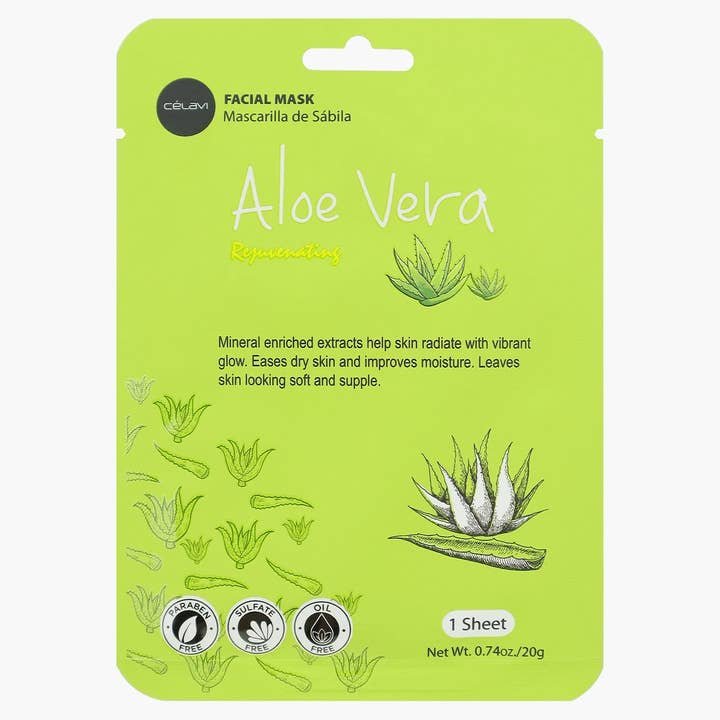 Célavi Essence Facial Sheet Mask – Aloe Vera - Koko Dorado Beauty